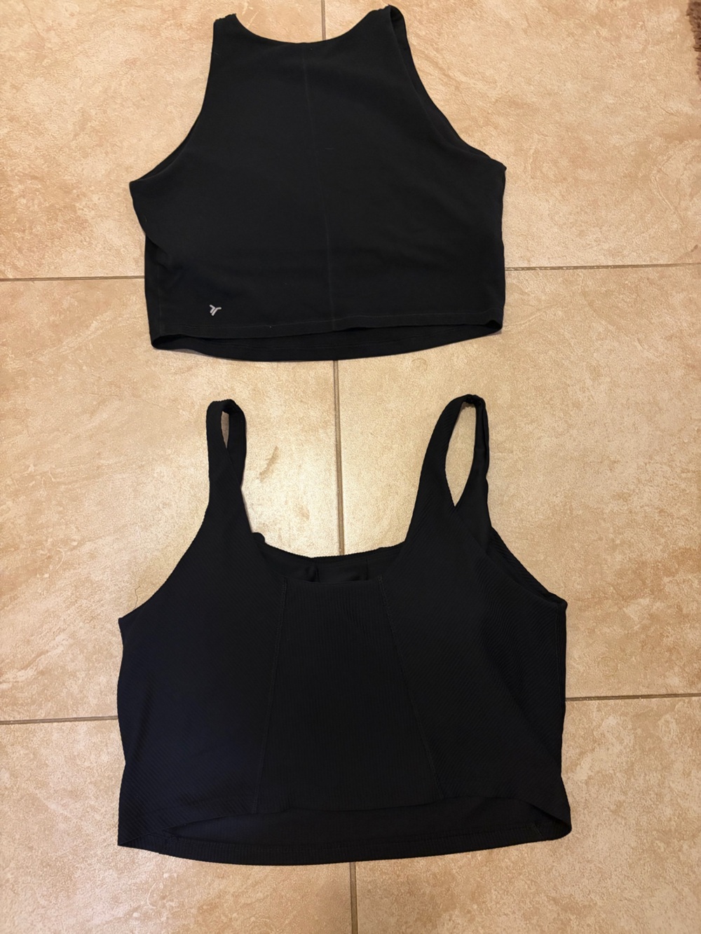 Bundle of 2 Old Navy Black Ribbed Tank Bralette and Old Navy High neck tank